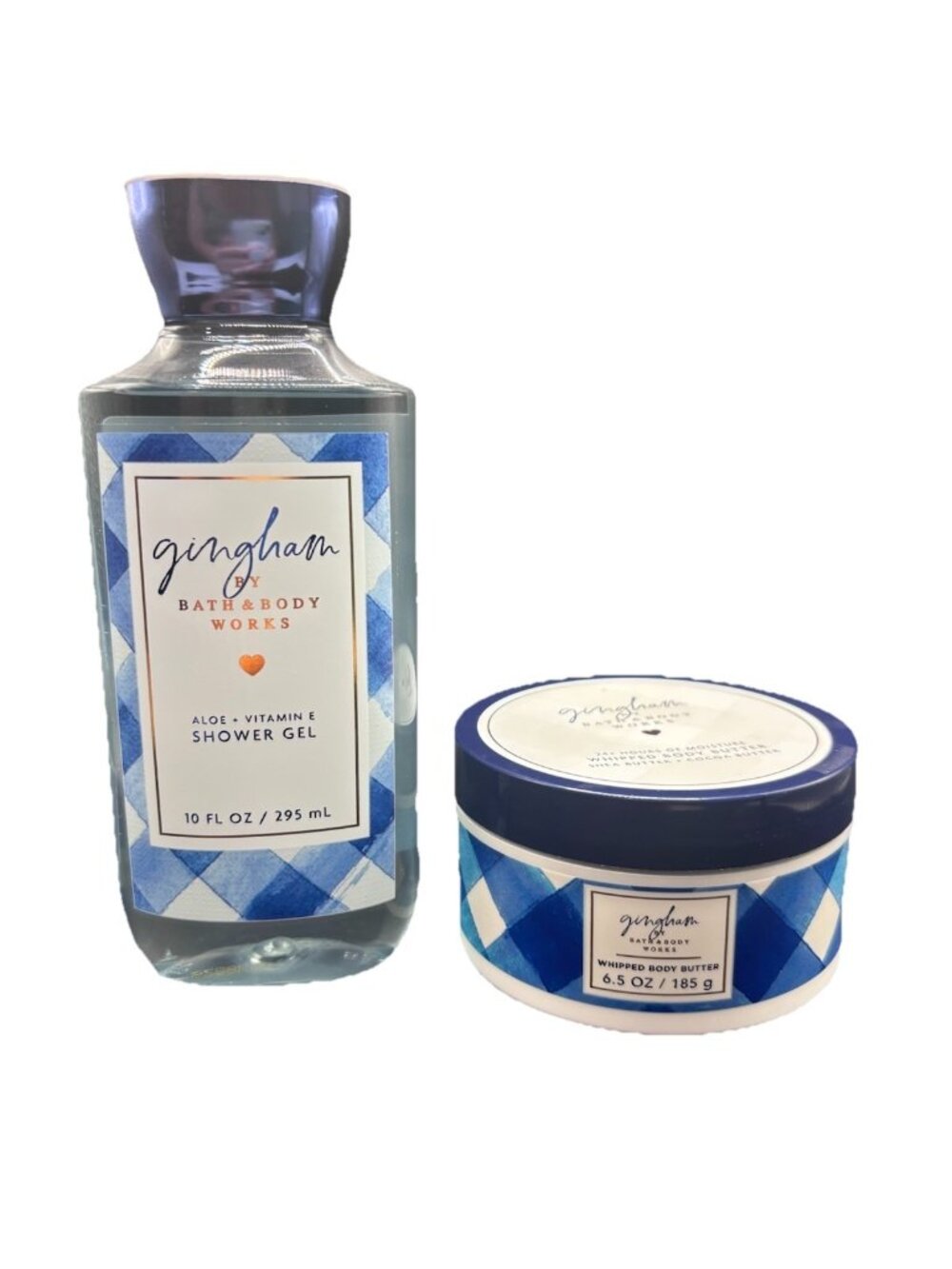Bath & Body Works Gingham 6.5 oz Whipped Body Butter & 10oz Shower Gel Wash Set